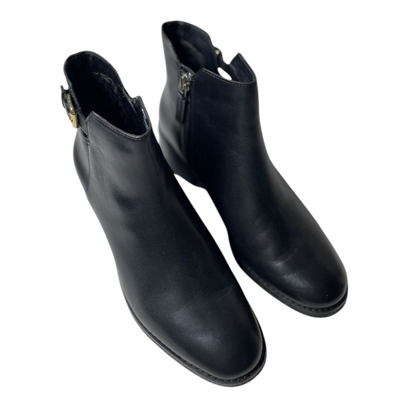 Cole Haan Women’s Haidyn Black Leather Buckle Booties - Picture 10 of 11